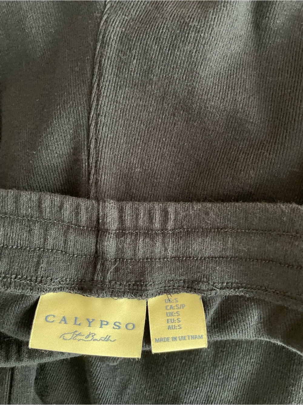 Calypso St. Barth Navy Crop Button Vest & Wide-Leg Pants Cotton Linen Lounge Set - Picture 7 of 10